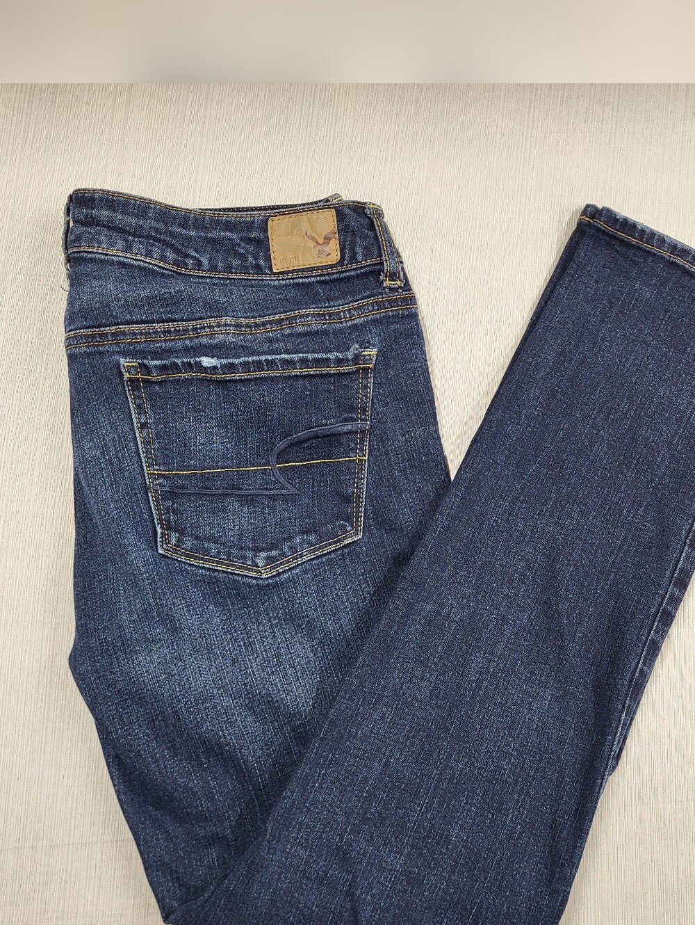 American Eagle Women's Jeans Size 10 Short Skinny Stretch Dark Stone Wash Jeans